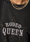 Rodeo Queen Stud Cotton T-Shirt, Black, large