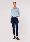 Button Down Denim Shirt, Sky Blue, large