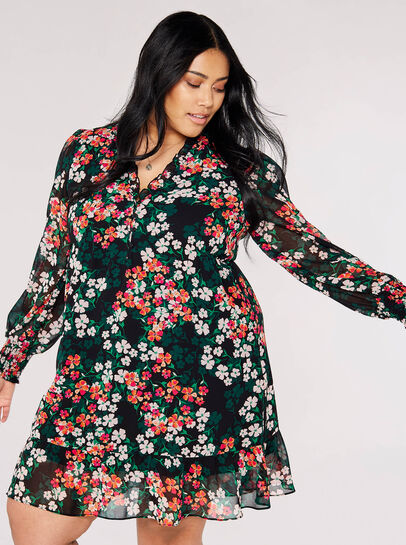 Curve Floral Midi Dress