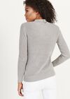Ribbed Metallic Choker Jumper, Light Grey / Silver, large