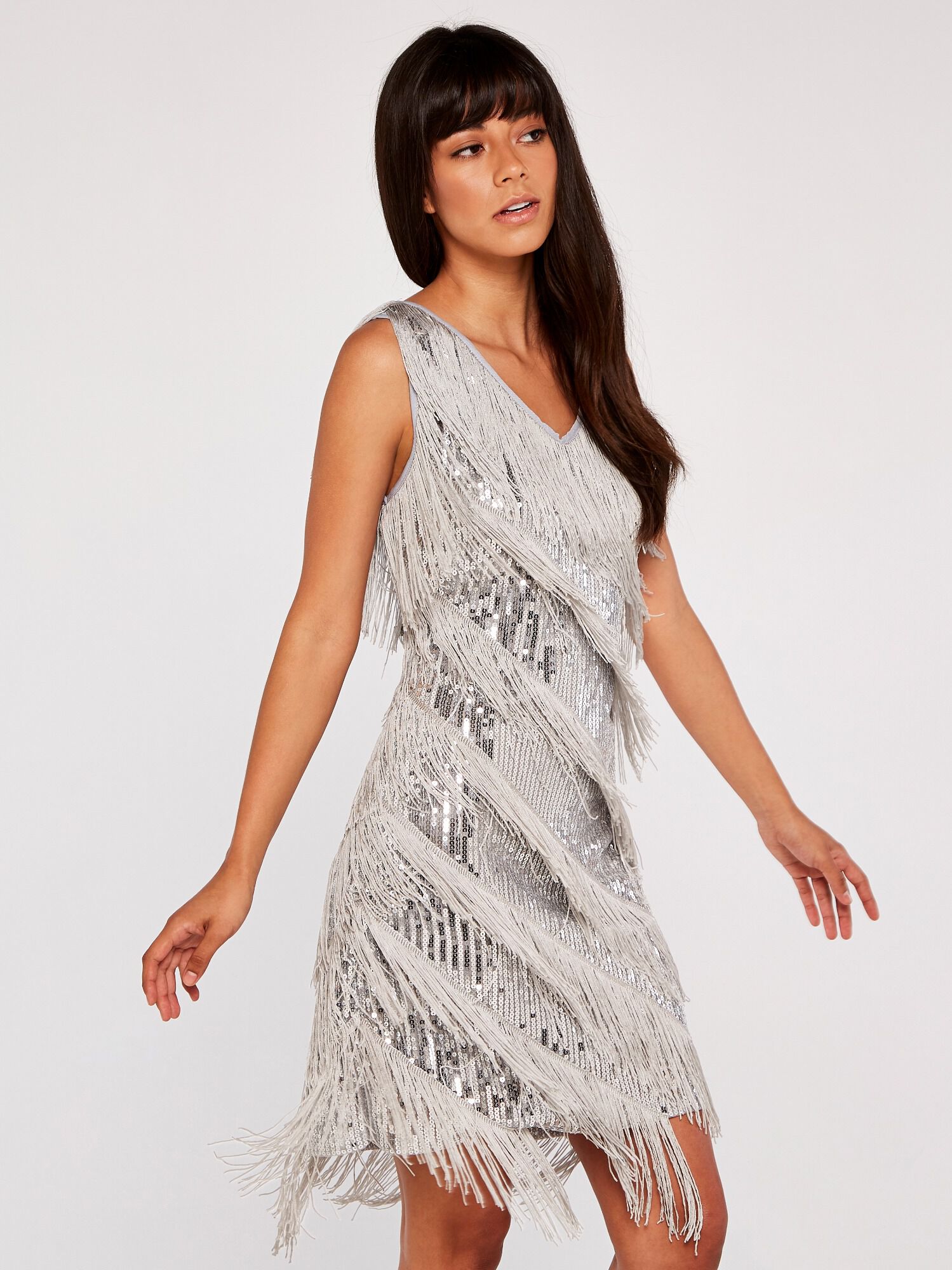 Tassel dress silver hotsell