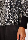 Sequin Button Down Shirt, Light Grey / Silver, large