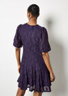 Floral Lace Skater Mini Dress, Purple, large