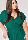 Robe mi-longue portefeuille texturée Curve, Vert, grand