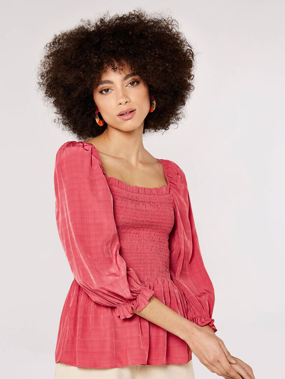 Self Check Smock Top, Pink, large