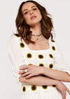 Sunflower Crochet Sleeveless Top, Yellow, large