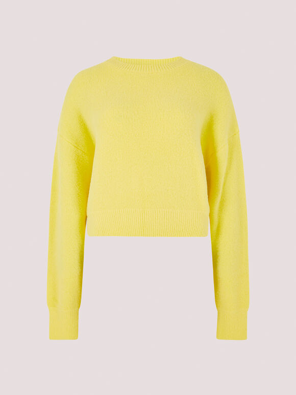 Fuzzy Crop Jumper, Yellow, large