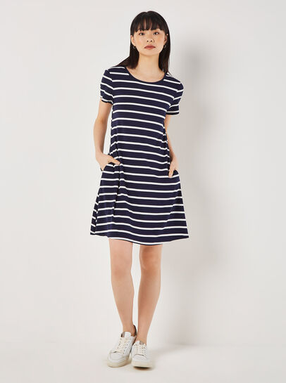 Stripe Jersey Mini Dress