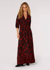 Floral Print Wrap Maxi Dress
, Rust, large