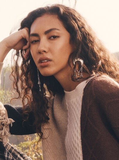 Silver Tone Moon Drop Earrings