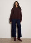 Brushed Bobble Cable Knit Jumper, Plum, large
