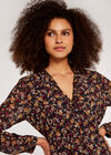 Ditsy Floral Mini Dress, Burgundy, large