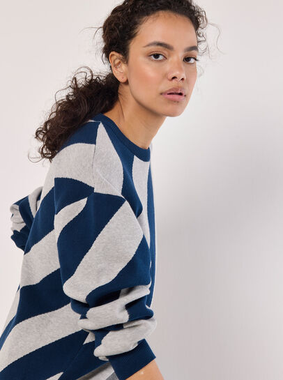 Diagonal Stripe Knitted Jumper