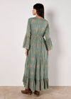 Metallic Paisley Boho Maxi Dress, Mint, large