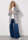 Sequin Embellished Long Cardigan, Grey, large