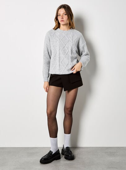 Cable Waffle Knit Oversized Jumper
