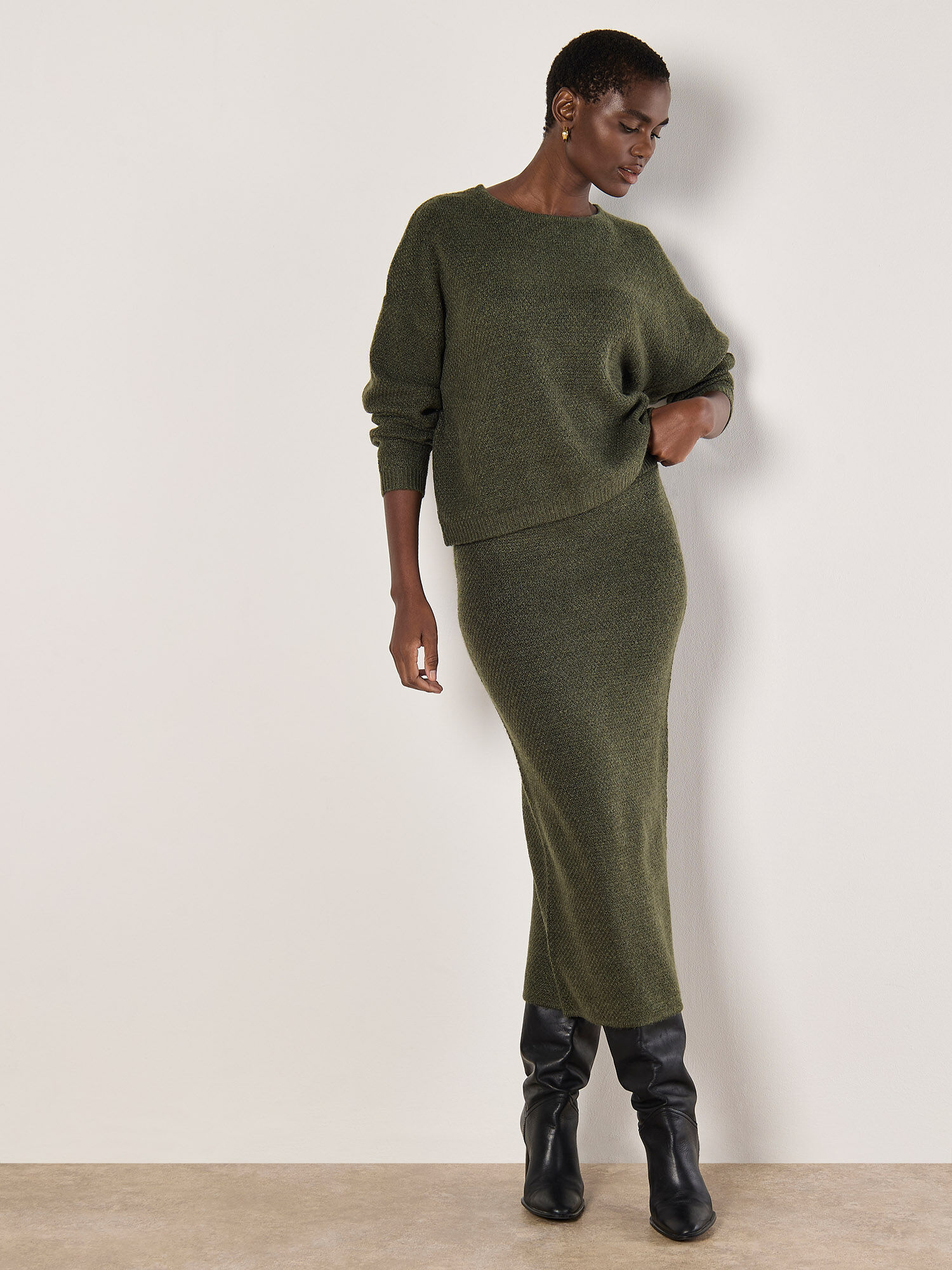 Waffle Knit Batwing Jumper | Apricot Clothing