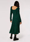 Ruched Milkmaid Midi Dress, Green, large