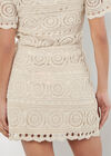 Cotton Crochet Circles Mini Skirt, Stone, large