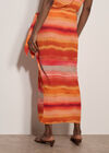 Watercolour Stripe Wrap Midi Skirt, Orange, large