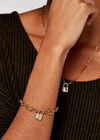 Moon Padlock Bracelet, Yellow, large