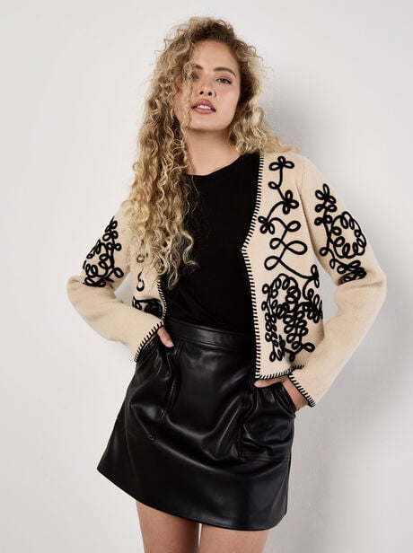 Faux Leather A-Line Mini Skirt