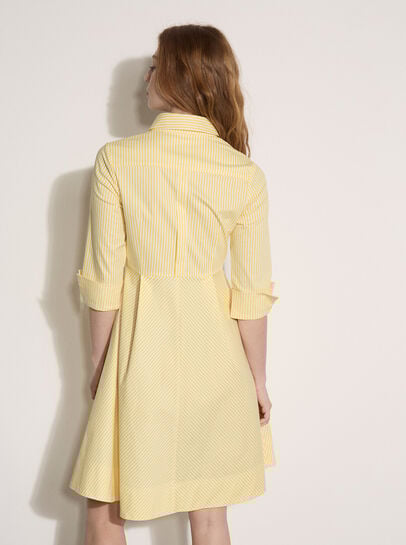 Cotton Stripe Shirt Mini Dress