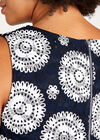 Navy Kaleidoscope Rubber Stamp Shift Dress+, Navy, large