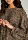Animal Print Hem Tunic Top, Stone, large
