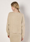 Waffle Knit Batwing Jumper, Stone, large