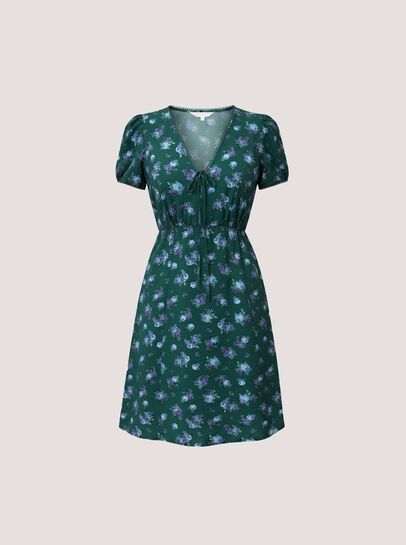 Vintage Floral Mini Tea Dress