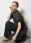 Soft Knit Wide Leg Trousers, Dark Grey - Charcoal, large