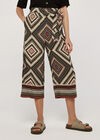 Border Print Culottes, Khaki, large