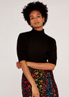 Turtle Neck Jumper, Black, large