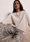 Waffle Knit Batwing Top, Stone, large