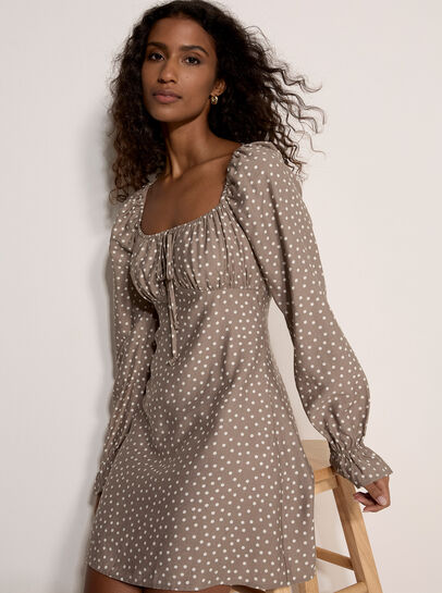 Polka Dot Milkmaid Mini Dress