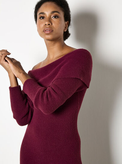 Fluffy Bardot Midaxi Dress