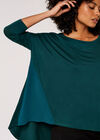Chiffon Panel Jersey Top, Green, large