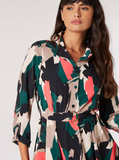 Brushstroke Hanky Hem Mini Dress