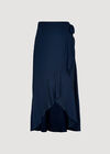 Ruffle Wrap Maxi Skirt, Navy, large