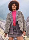 Collarless Quilted Jacket, Khaki, large