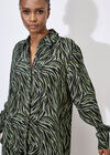 Zebra Print High-Low Shirt, Khaki, large