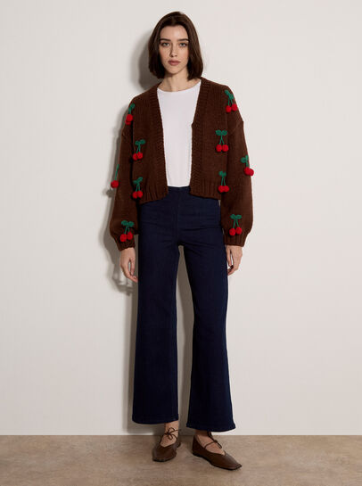 Chunky Knit Cherry Cardigan