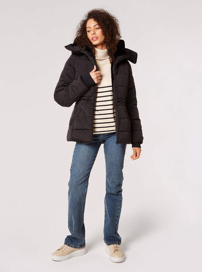 Faux Fur Hood Puffer Jacket
