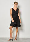 Floral Lace Fit And Flare Mini Dress, Black, large