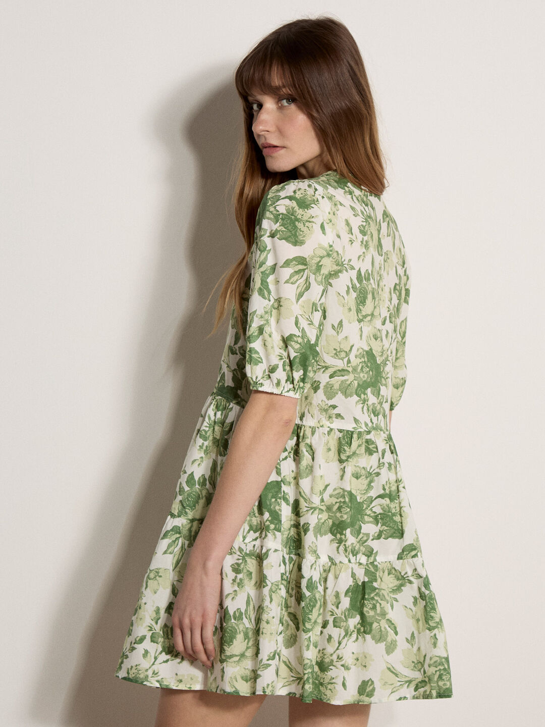 Floral Print Cotton Mini Dress Floral Print Cotton Mini Dress