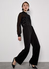 Sequin Bodice Jumpsuit, Black, large