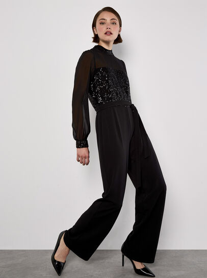 Sequin Bodice Jumpsuit