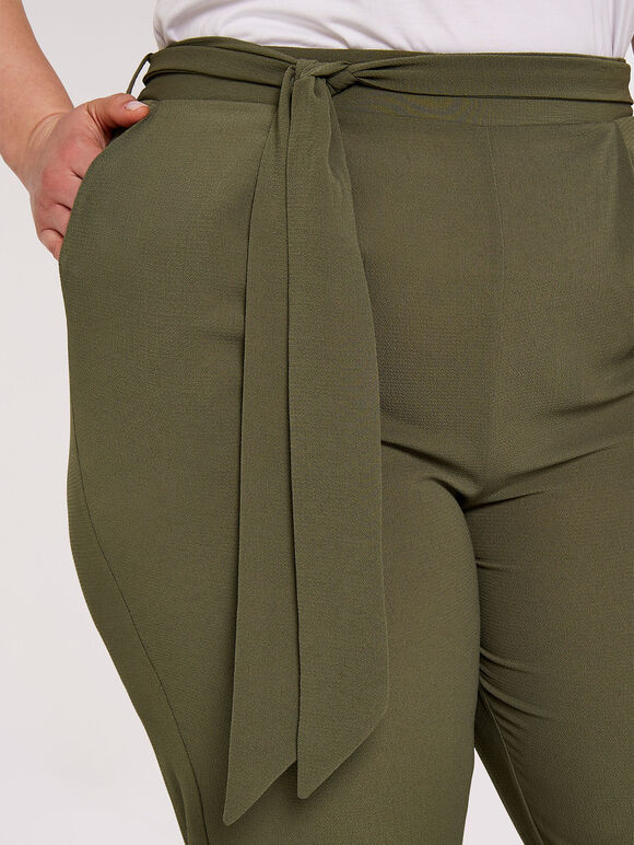 Curve Tapered Trousers, Khaki, large