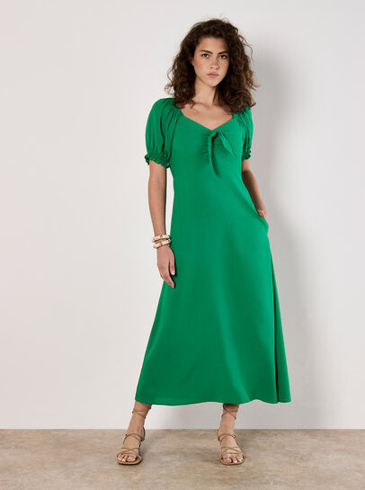 Tie Detail Milkmaid Midaxi Dress